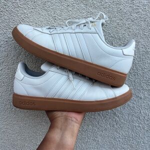 Adidas White and Brown Sneakers Classic Design